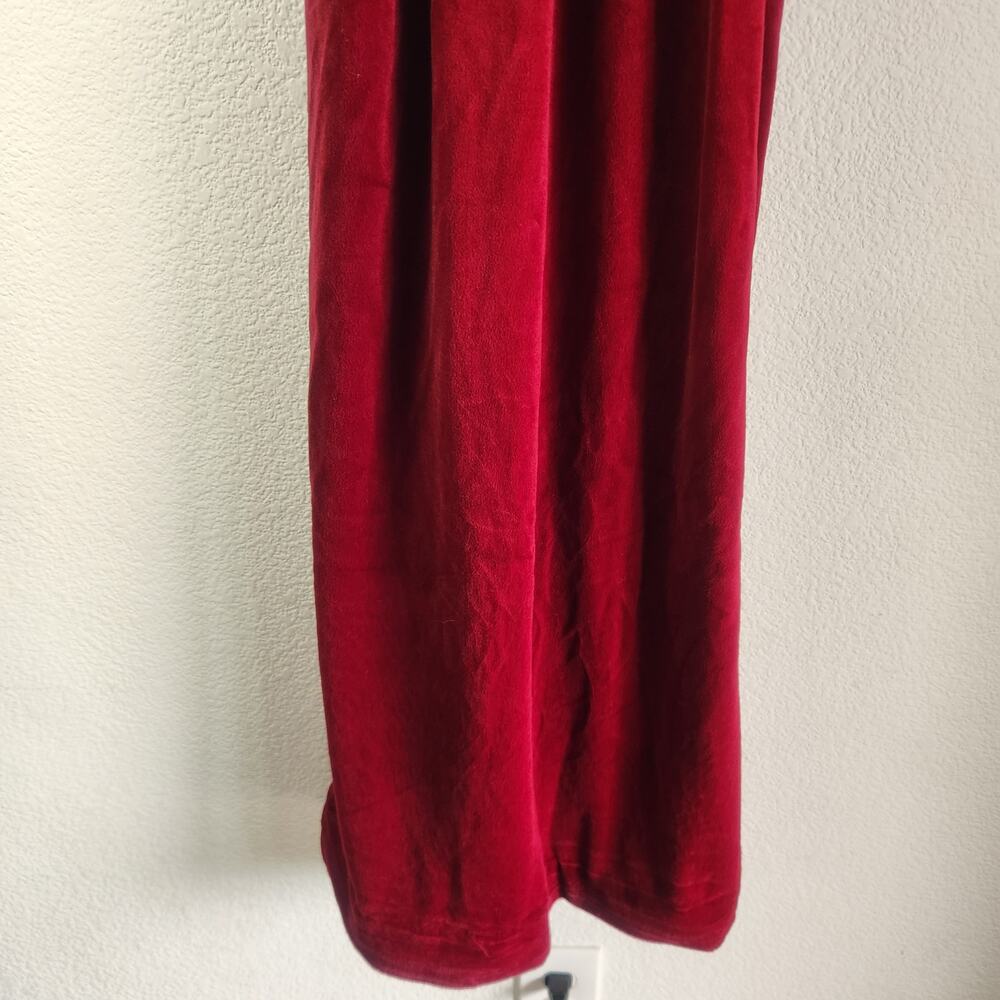 Vintage Christian Dior Lounge Wear Velour Robe in Burgundy Size XS/Small Belt - Picture 9 of 11